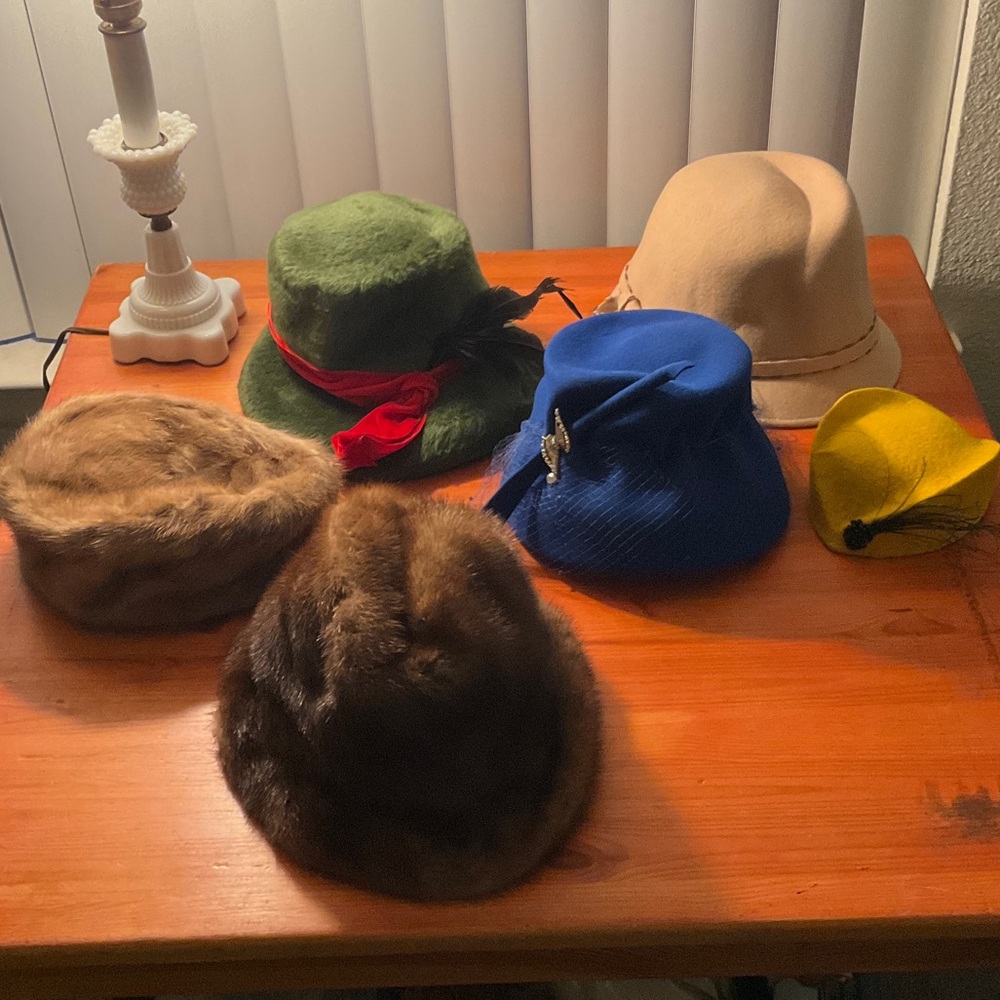 Vintage Hat Collection in Various Colors (Lot of 6)